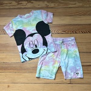 Tie-Dye Mickey Mouse T-shirt/Shorts Set